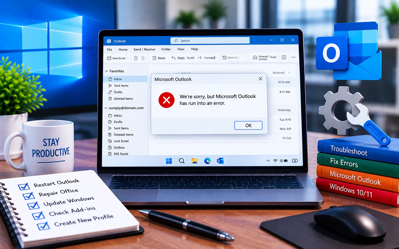 Outlook has run into an error fix